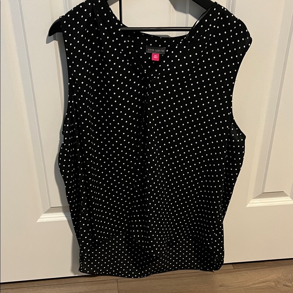 Vince Camuto Black and White Polka Dot Blouse